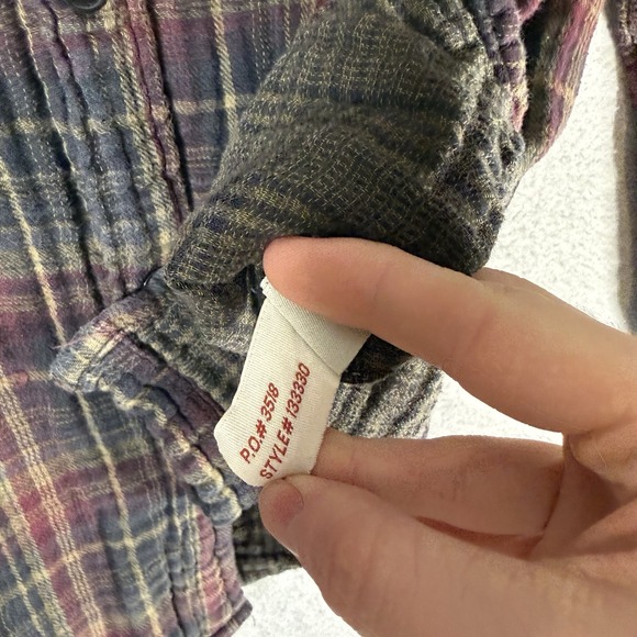 Carbon 2 cobalt button up mens medium plaid cotton gauze - Picture 7 of 7